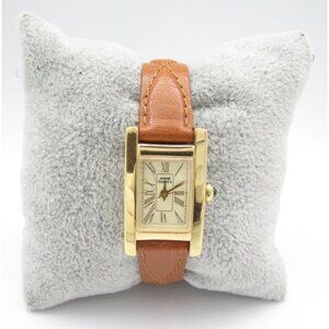 Women Anne Klein Quartz Roman Number Analog 18mm Tank Watch (H992) "New Battery"